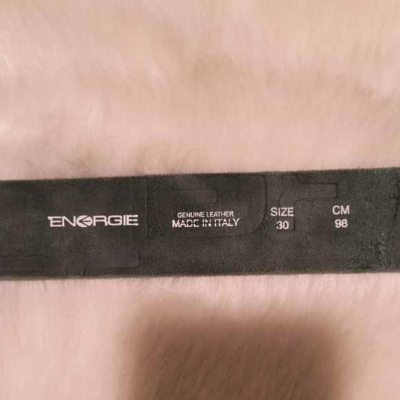 Energie Green Leather Belt. Made In Italy. Size 30. Great Condition. - Picture 6 of 8